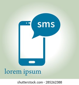 Smartphone email or sms icon. Mobile mail sign simbol.