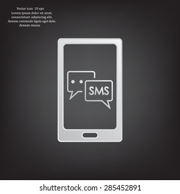 Smartphone email or sms icon. Mobile mail sign simbol.
