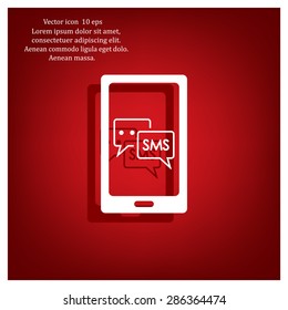 Smartphone email or sms icon. Mobile mail sign simbol.
