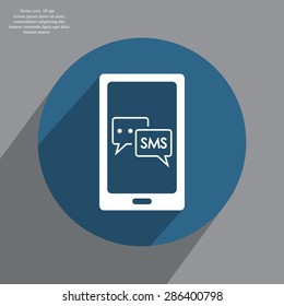 Smartphone email or sms icon. Mobile mail sign simbol.