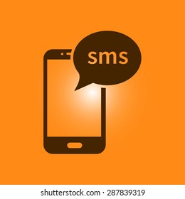 Smartphone email or sms icon. Mobile mail sign simbol.