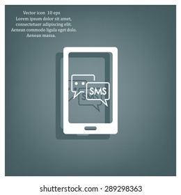 Smartphone email or sms icon. Mobile mail sign simbol.