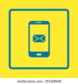 Smartphone email or sms icon. Mobile mail sign simbol.