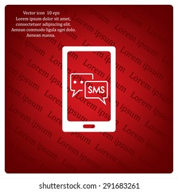 Smartphone email or sms icon. Mobile mail sign simbol.