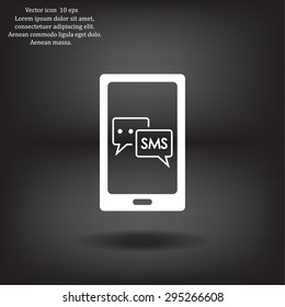 Smartphone email or sms icon. Mobile mail sign simbol.