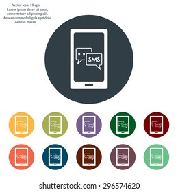 Smartphone email or sms icon. Mobile mail sign simbol.
