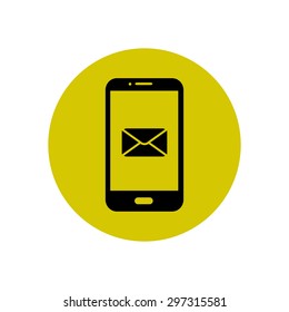 Smartphone email or sms icon. Mobile mail sign symbol.
