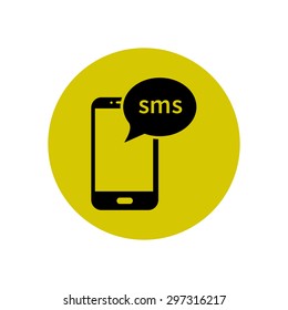 Smartphone email or sms icon. Mobile mail sign symbol.
