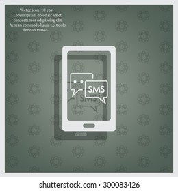 Smartphone email or sms icon. Mobile mail sign simbol.