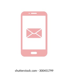 Smartphone email or sms icon. Mobile mail sign symbol.