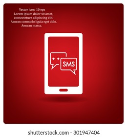 Smartphone email or sms icon. Mobile mail sign simbol.