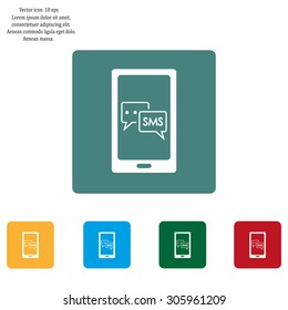 Smartphone email or sms icon. Mobile mail sign simbol.