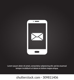 Smartphone email or sms icon. Mobile mail sign symbol.