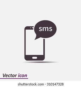 Smartphone email or sms icon. Mobile mail sign symbol.