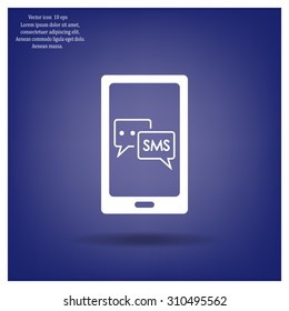 Smartphone email or sms icon. Mobile mail sign simbol.
