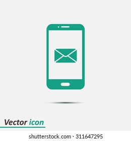 Smartphone email or sms icon. Mobile mail sign simbol.