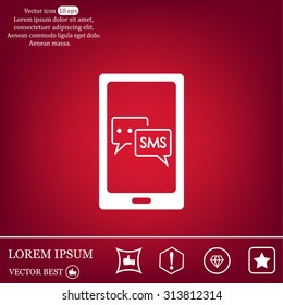 Smartphone email or sms icon. Mobile mail sign simbol.