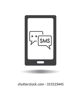 Smartphone email or sms icon. Mobile mail sign simbol.