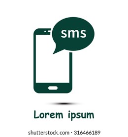 Smartphone email or sms icon. Mobile mail sign simbol.