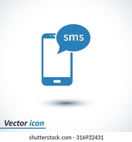 Smartphone email or sms icon. Mobile mail sign symbol.
