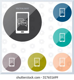 Smartphone email or sms icon. Mobile mail sign simbol.