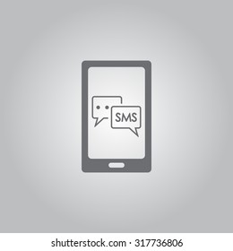 Smartphone email or sms icon. Mobile mail sign simbol.