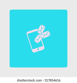 Smartphone email or sms icon. Mobile mail sign simbol.