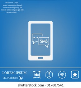 Smartphone email or sms icon. Mobile mail sign simbol.