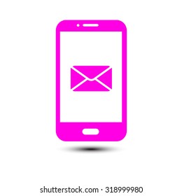 Smartphone email or sms icon. Mobile mail sign simbol.