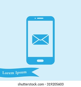 Smartphone email or sms icon. Mobile mail sign simbol.