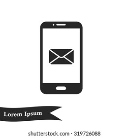 Smartphone email or sms icon. Mobile mail sign simbol.
