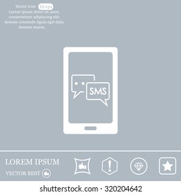 Smartphone email or sms icon. Mobile mail sign simbol.