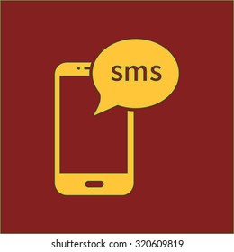 Smartphone email or sms icon. Mobile mail sign symbol.