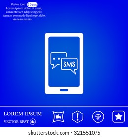 Smartphone email or sms icon. Mobile mail sign simbol.