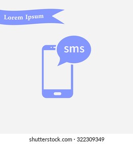 Smartphone email or sms icon. Mobile mail sign simbol.