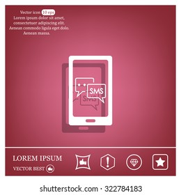 Smartphone email or sms icon. Mobile mail sign simbol.