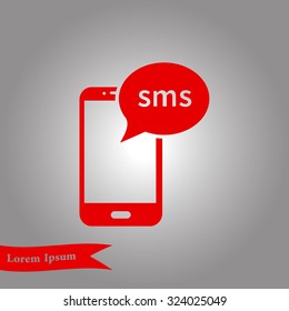 Smartphone email or sms icon. Mobile mail sign simbol.