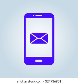 Smartphone email or sms icon. Mobile mail sign simbol.