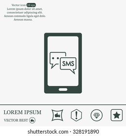 Smartphone email or sms icon. Mobile mail sign simbol.