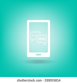 Smartphone email or sms icon. Mobile mail sign symbol.