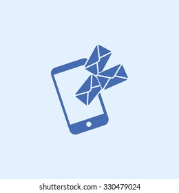 Smartphone email or sms icon. Mobile mail sign simbol.
