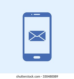 Smartphone email or sms icon. Mobile mail sign simbol.