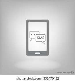 Smartphone email or sms icon. Mobile mail sign simbol.