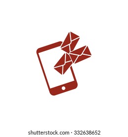 Smartphone email or sms icon. Mobile mail sign simbol.