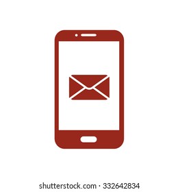 Smartphone email or sms icon. Mobile mail sign simbol.