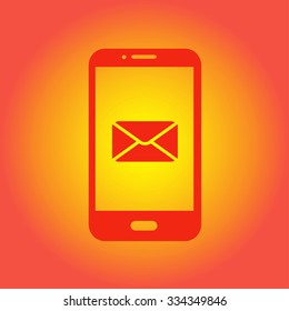 Smartphone email or sms icon. Mobile mail sign simbol.