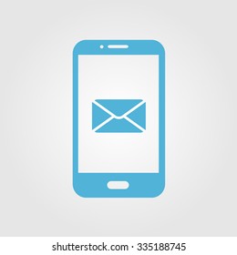 Smartphone email or sms icon. Mobile mail sign simbol.