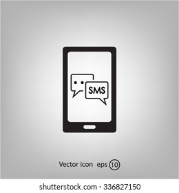 Smartphone email or sms icon. Mobile mail sign simbol.