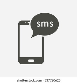 Smartphone email or sms icon. Mobile mail sign simbol.