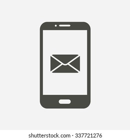 Smartphone email or sms icon. Mobile mail sign simbol.